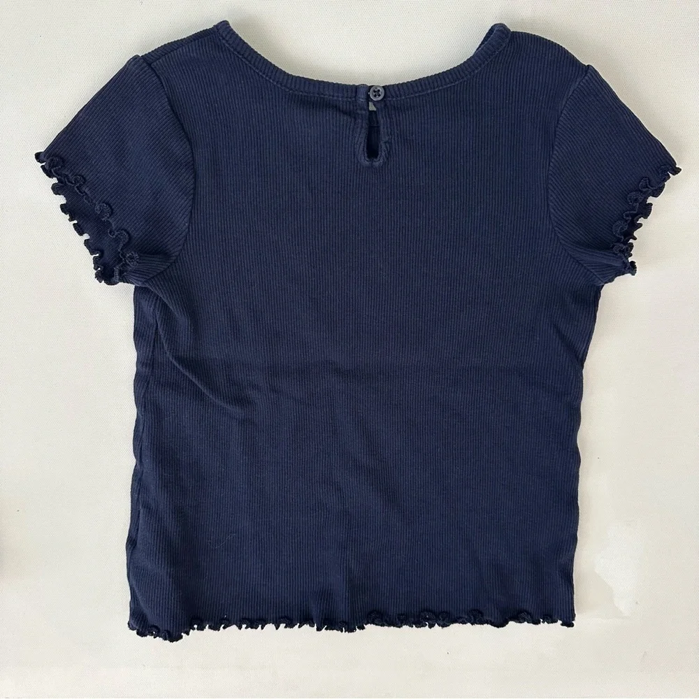 Gap Navy Blue Girls Short Sleeve Shirt Size 4 Years